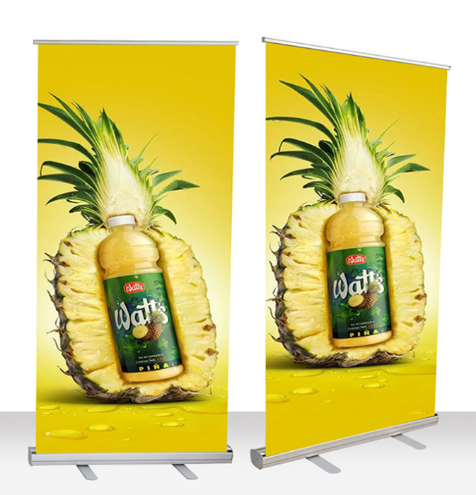 Retractable trade show stand little fee aluminum promotional wholesale roll up display banner
