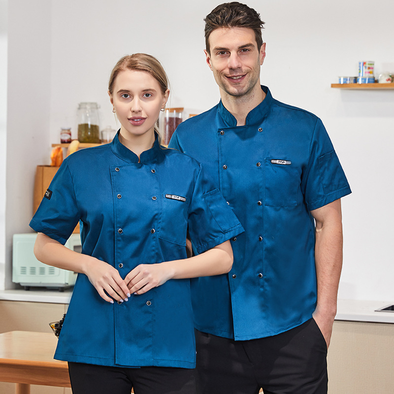 Wholesale Short Sleeve Chef'S jacket chef Work Clothes Work Uniform of Cafes Restaurant Bar