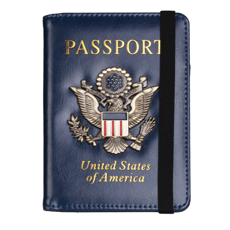 Custom Cow Leather USA Passport Cover PU Passport holder bag