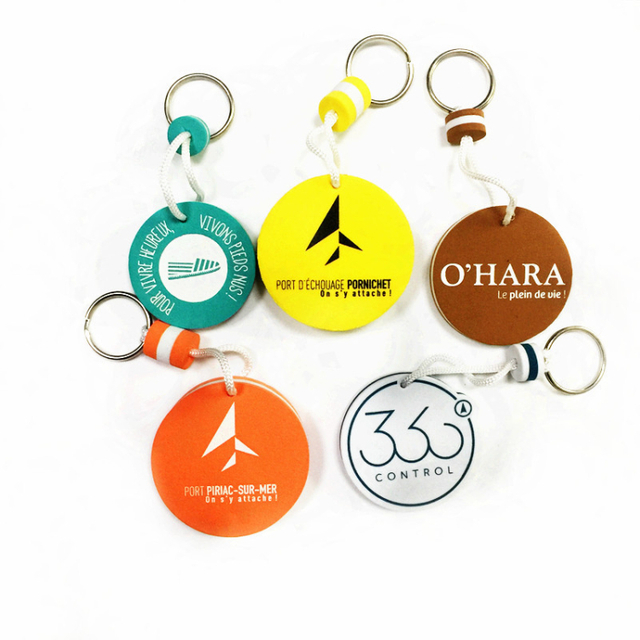 Summer Beach Promotional Gifts Souvenir Keychain Print Logo Customized Shape Floating Foam Eva Keychains