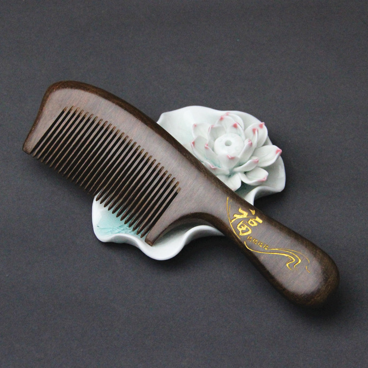 High Quality Wooden Sandalwood Comb Hair Combs for Women Premium Anti-Static Peach Wooden Hair Comb Medival Pottery