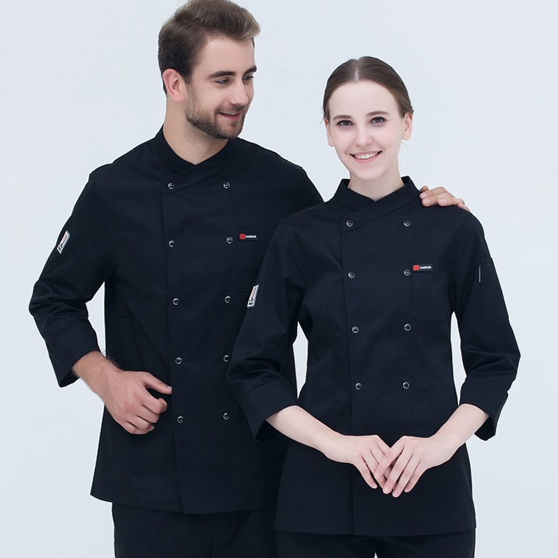 Unisex Chef Uniform Food Service Cook Jacket Coat long Sleeve Breathable Double breasted Chef Shirt Kitchen Restaurant Clothing