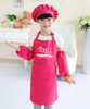 Trainning Certer Logo Printed Advertising Kids Cooking Apron Painting Apron with Hat