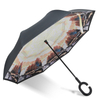 23inch 8 ribs Inverted Straight Double,Layer Manual Reverse Umbrellas Outdoor yellow Umbrellas For Car