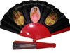 Wholesale Hand Held Fans Bank Promotional Gift Plastic Hand Fan Fabric Folding Fan 