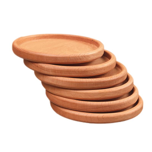 Wooden Coaster Beech Tea Coaster Potholder Coffee Cup Mat Square Round Solid Wood Coaster 10cm