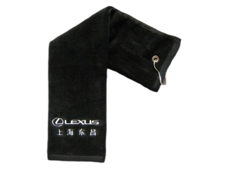 Custom Logo Car Telecom Promotion Gift Embroidery Cotton Carabiner terry Velvet Golf Towel 