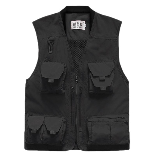 Customized Vest Men Outdoor Multi-Pocket Waistcoat Mesh Fishing Photography Vest