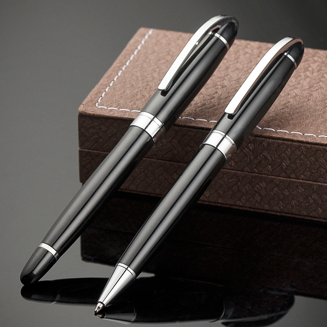 High Quality Luxury Black Executive Business Metal Pen Laser Ball Pen with Custom Logo