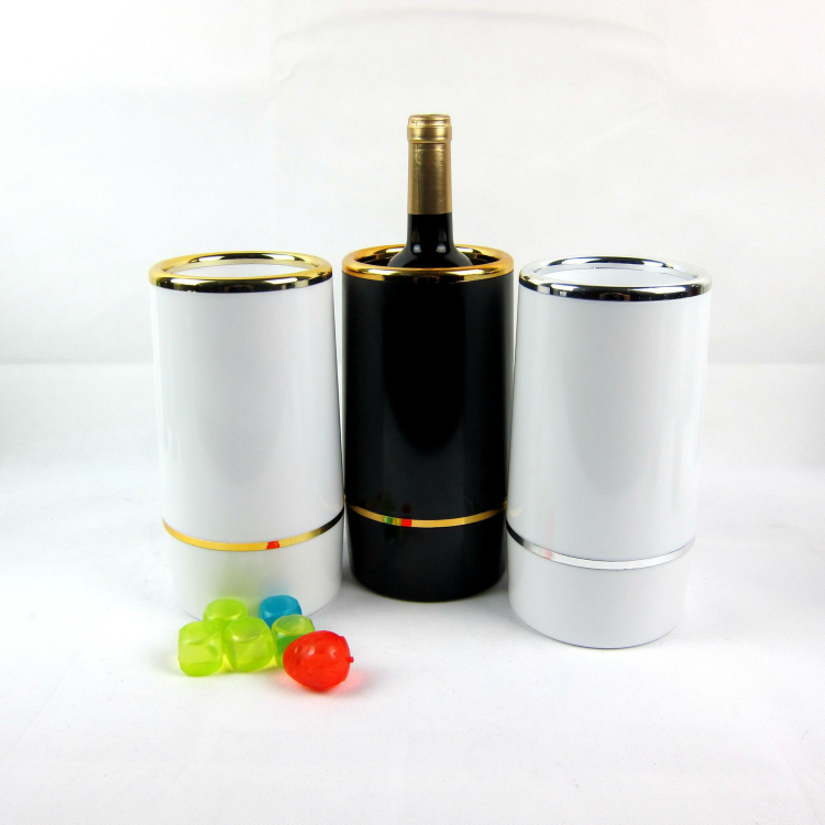 Double Walled Plastic Clear Color Wine Cooler Bucket Champagne Custom for Bar Party