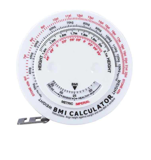Custom Logo Medicine Gift portable Plastic Bmi Calculator Measuring Tape