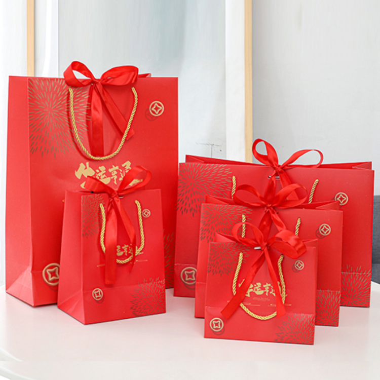 Chinese New Year Gift Custom Printing Cardboard Paper Bag
