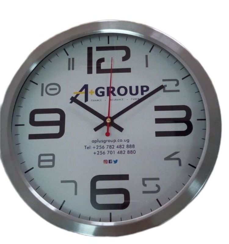 Custom Logo Printed Promotional Gift Metal Wall Clcok 30cm Quatz Wall Clock