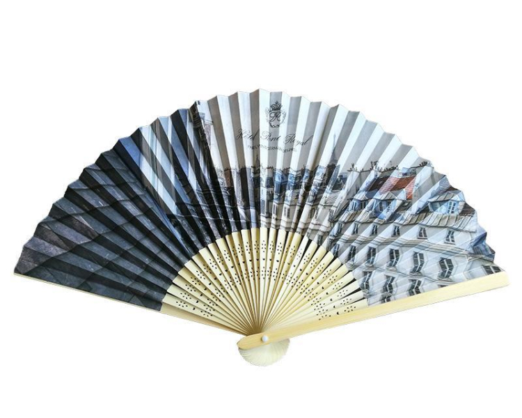 Custom Logo China Traditional Bamboo Paper Folding hand fans custom printing hand fan bamboo crafts