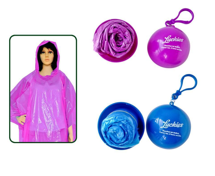 Cheap Promotional Gift Custom Logo Emergent Disposable Ball Rain Poncho