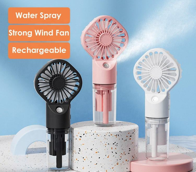 Outdoor Custom Small Usb Portable Handheld Cooling Mist Electric Standing Portable Hand Rechargeable Mini Fans