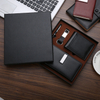 Custom Logo Business Gift Leather Notebook Wallet Keyring Set