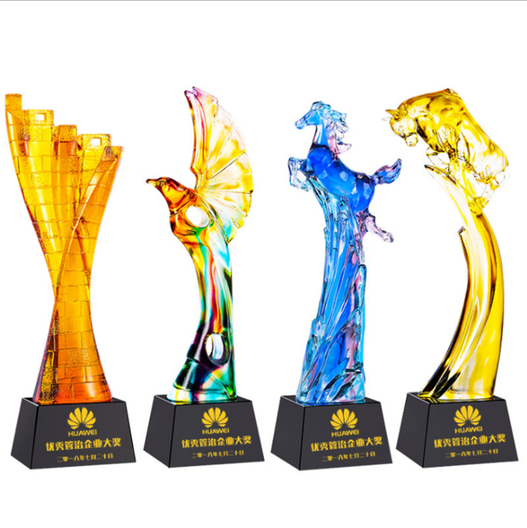 New Colorful Glaze Trophy Company Annual Crystal Award