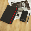 Custom Business Gift Moleskin Notebook Pen Keyring Power Bank Set
