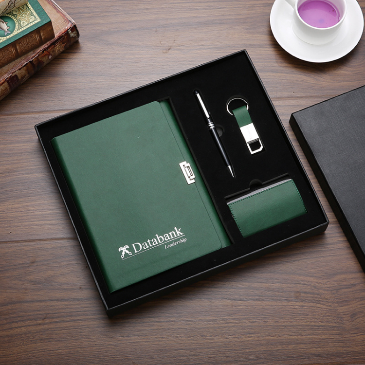 Luxury Business Gift Notebook Pen Name Card Box Keyring Gift Set