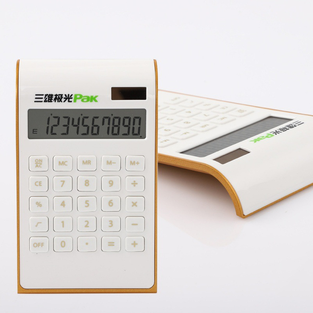 Promotional Gift Solar Power Fashion Inclined School Office 10 Digits Desktop Calculator with logo
