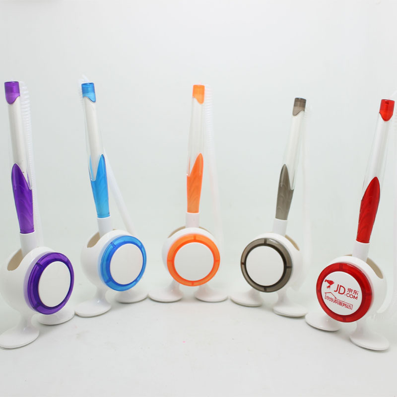 promo advertising plastic bank hotel counter desk table pen coil ballpoint self adhesive desktop pens custom Logo