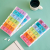 Medicine Promotion Gift Imprint Rainbow colors Customized Logo 7 Days 14grids Pill Box