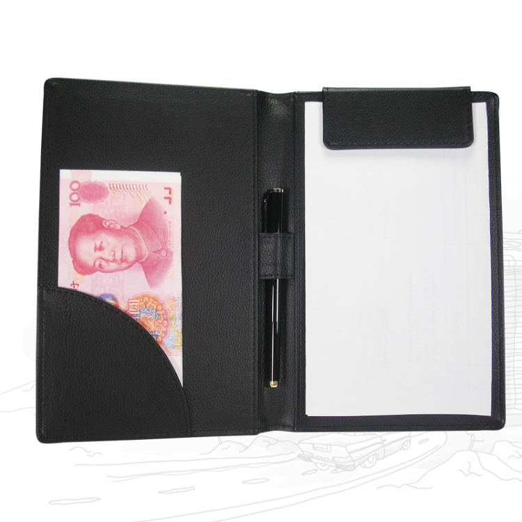 Leather File Folder with Writting Pad Clip Board