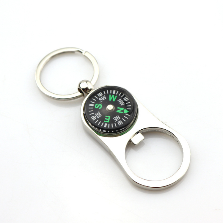 Outdoor compass Camping Picnic bottle opener keychain creative gift laser logo beer bottle opener