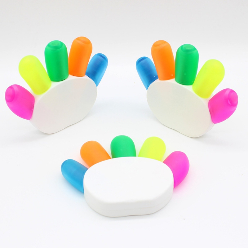 Palm-shaped highlighter mark highlighters stationery set whosale highlighter for kids