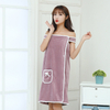 Womens Wearable Bath Towel Wrap Soft Coral Fleece Shower Cover-up Spa Beach Tube Dress Bathrobe Dressing Gown Housecoat