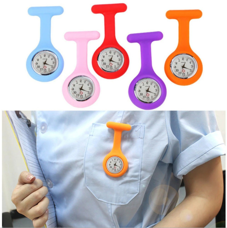 Custom Logo Pocket Watch Portable Silicone Digital Clip-On Silicon Pocket Mecial Nurse Watch