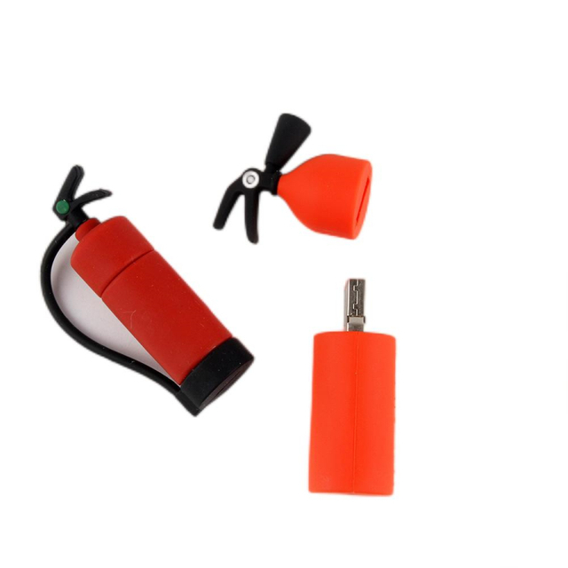 Fire extinguisher shape rubber pen drive USB memory stick 8gb 16gb 32gb pen flash disc, custom shape drives pen 