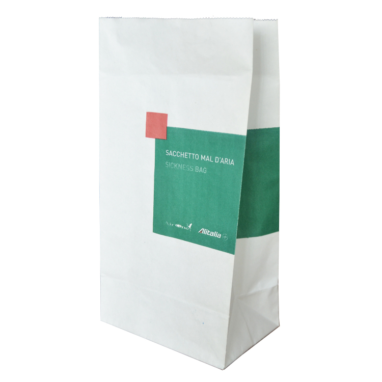 High-quality Wholesale Custom size logo mini template vomit paper bag Airline Disposable Air Sickness Bag