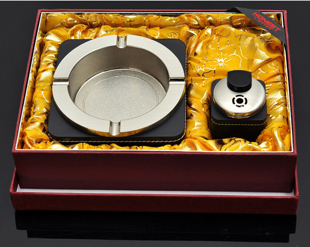 Business Executive Gift Deluxe Leather Metal Smocking Set