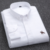 New Fashion 100% Cotton Long Sleeve Shirt Solid Slim Fit Man Social Casual Business White Black Dress Shirt