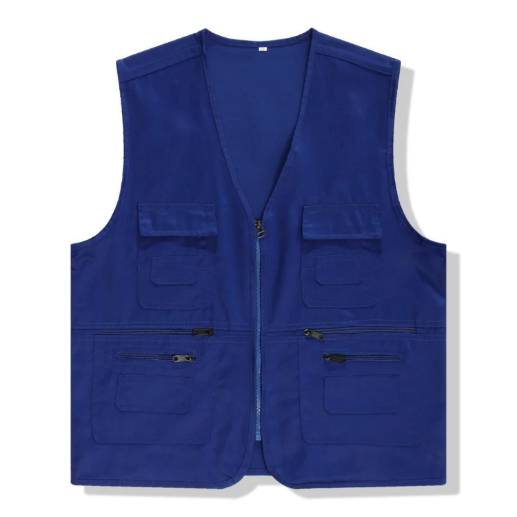 Promotional Logo Printed Men Outdoor Multi-Pocket Waistcoat Mesh Fishing Vest