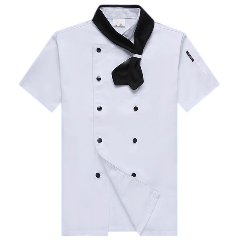 High Quality unisex chef uniform Hotel Kitchen work clothes Short Sleeved Chef Restaurant uniform cooking shirt Jacket+Hat+Apron