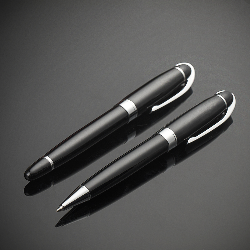 High Quality Luxury Black Executive Business Metal Pen Laser Ball Pen with Custom Logo
