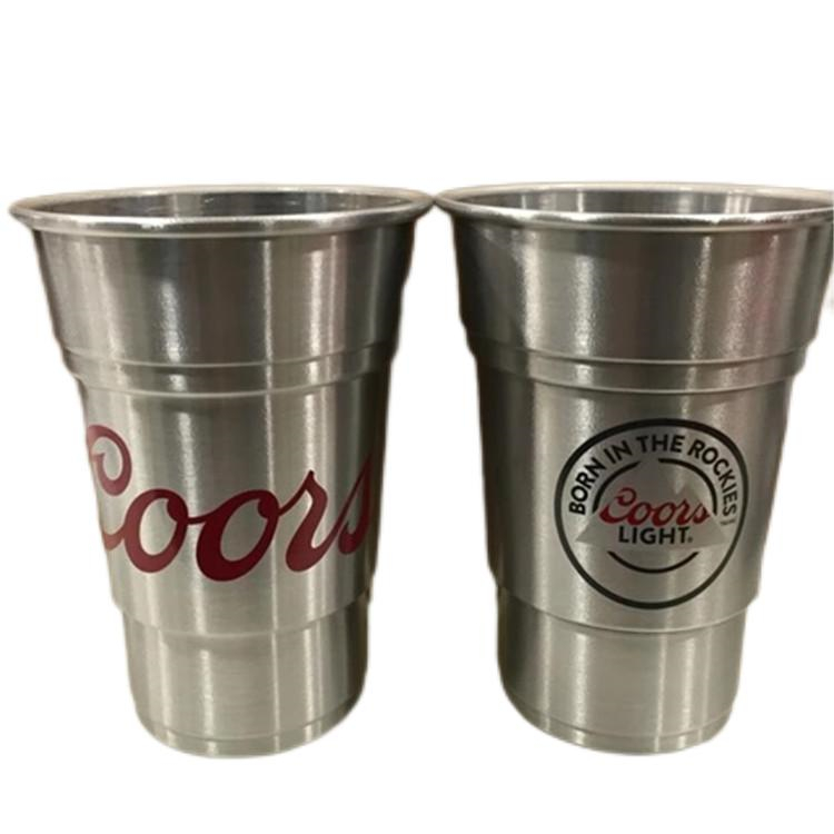 Cheap Custom Reusable Disposable Aluminum Cup Outdoor Camping Party Mug Cold Drink Beer Coke Cups