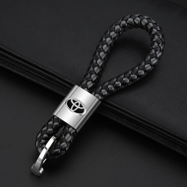 Creative Car Keychain Braided Leather Rope Car Logo Key Pendant Business Gift