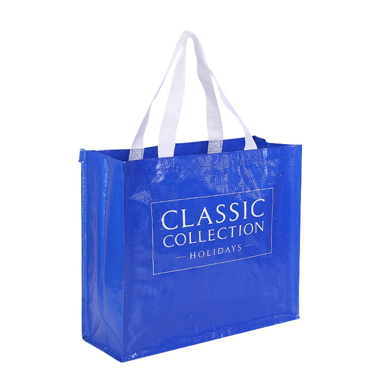 Customized Laminated PP Woven Bag Heavy Duty Laminated Supermarket Woven Grocery Bag with Handle printing