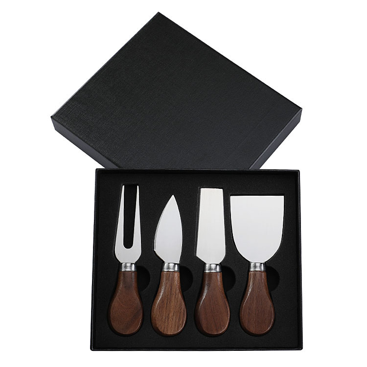 4pc sset Oak wood handle Cheese slicer Butter Spreader Forks cutter Kitchen Gadgets accessories