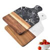 Charcuterie Steak Pizza Acacia Wood And Marble Cutting Board Marble Cheese Board