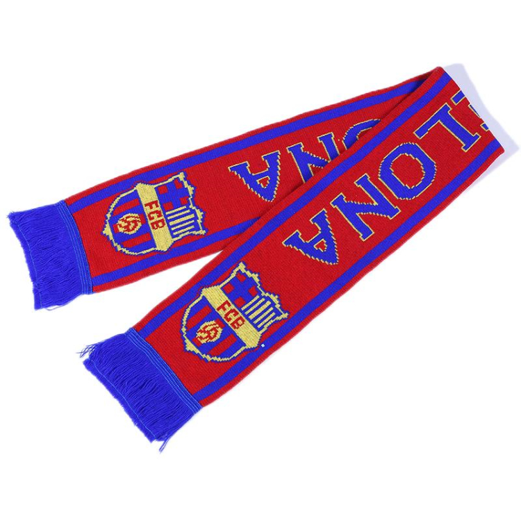 Custom Logo Football Game Fans Acrylic Knitted Scarf