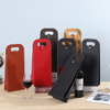 Popular Wine Promotional Gift Pu Leather Wine Bags Wine Carry Bags