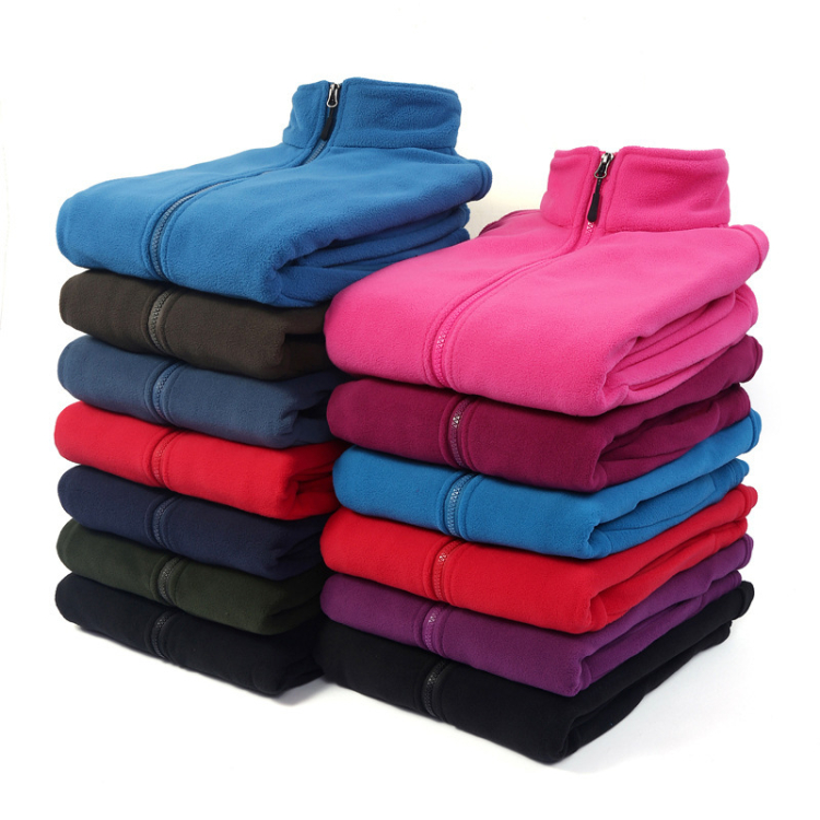 Assorted Color Custom Logo Windproof Micro Fleece Jacket