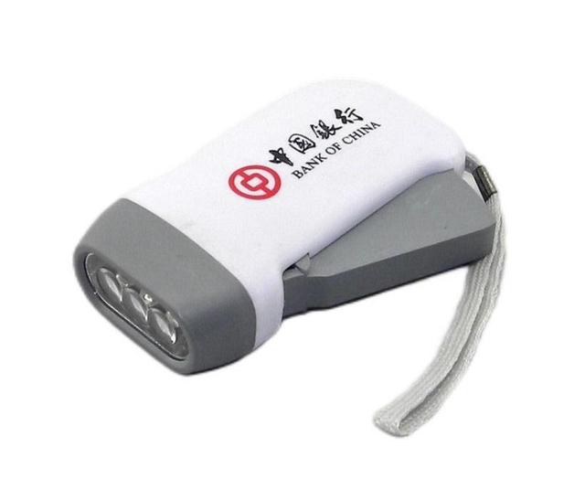 Eco Friendly Hand Press Dynamo Torch For Promotion with Logo
