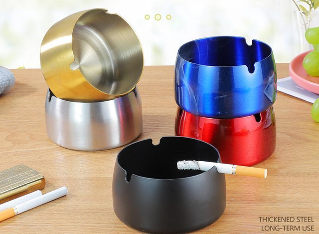 Stainless Steel Ashtray Portable Home Party Bar Ashtray