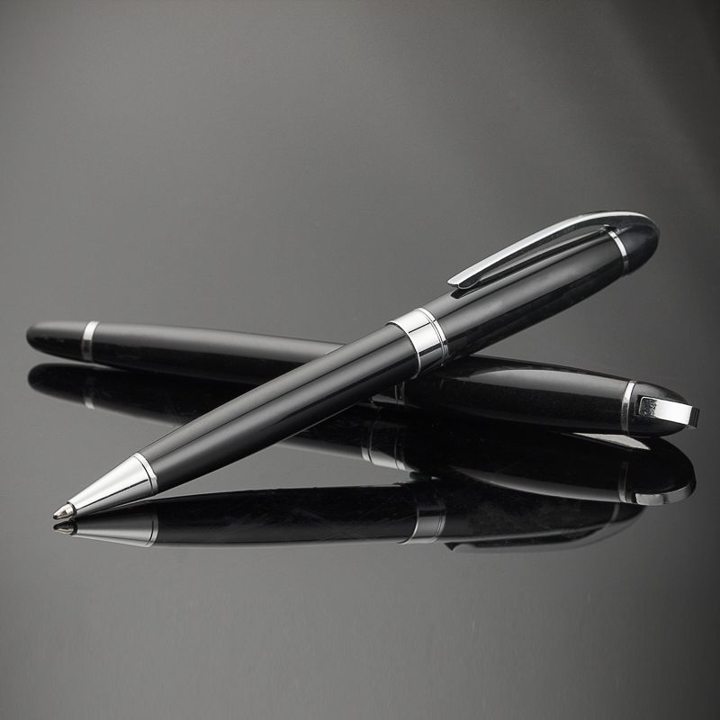 High Quality Luxury Black Executive Business Metal Pen Laser Ball Pen with Custom Logo